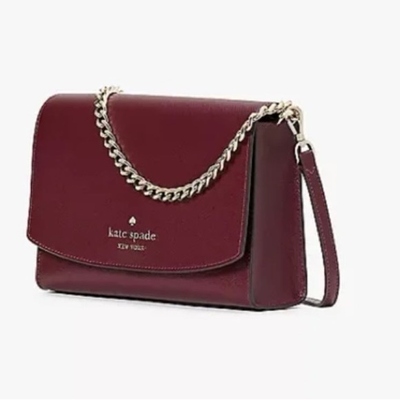SOLD Madison Flap Convertible Crossbody Purse Wine - Kate Spade - Picture 2 of 4